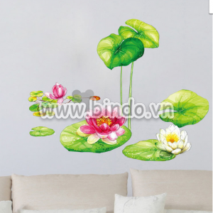 Decal dán tường Hoa súng, hoa sen