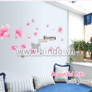 Decal dán tường Họa tiết hoa ly hồng