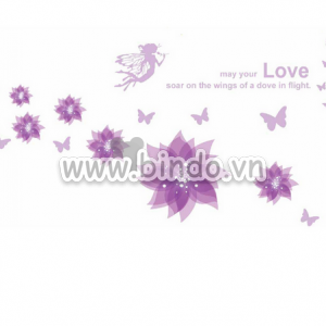 Decal dán tường Họa tiết hoa tím