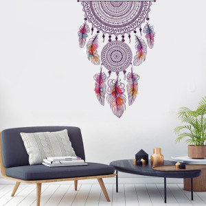Decal dán tường Họa tiêt và lông vũ