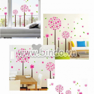 Decal dán tường Hoa tú cầu hồng