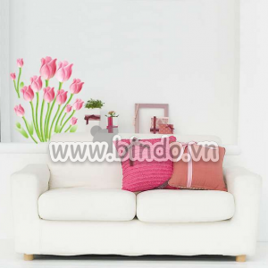 Decal dán tường Hoa tu líp hồng
