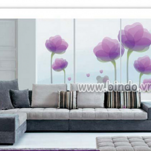 Decal dán tường Hoa tướng quân tím