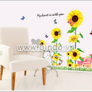 Decal dán tường Khu vườn hoa hướng dương