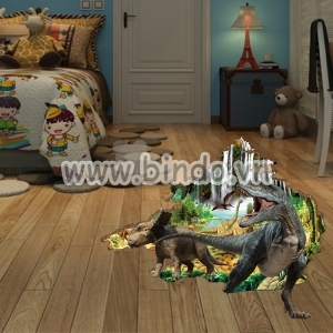 Decal dán tường Khủng long 3D