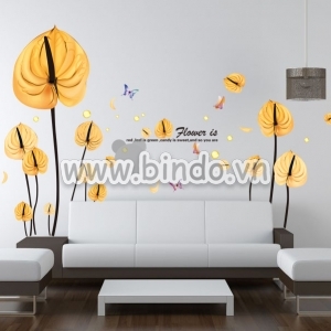 Decal dán tường Hoa Hổ Mang Vàng