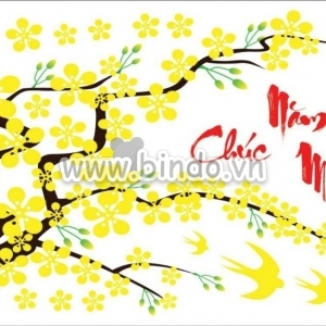 Decal dán tường Mai vàng mùa xuân