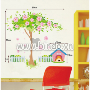 Decal dán tường Nhà cún 2D