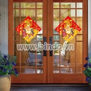 Decal dán tường Ông địa đón xuân