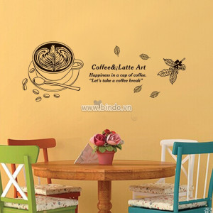 Decal dán tường Tách cà phê 5