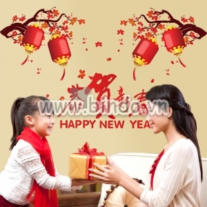 Decal dán tường Tết xuân 6