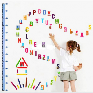 Decal dán tường Thước đo chữ cái