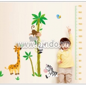 Decal dán tường Thước đo vườn thú 2