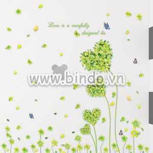 Decal dán tường Trái tim xanh