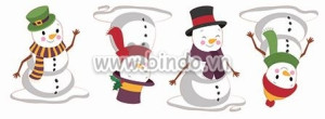 Decal dán tường Trang trí noel người tuyêt