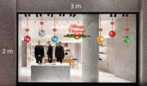 Decal dán tường Trang trí Noel quả châu 3