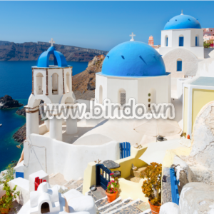 Tranh thành phố biển Santorini