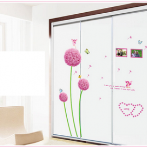 Decal dán tường Tú cầu hồng 2