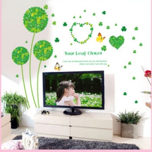 Decal dán tường Tú cầu xanh