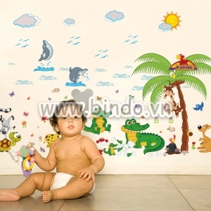 Decal dán tường Vườn thú 15