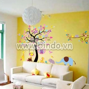 Decal dán tường Vườn thú to 12 hiệu Zooyoo