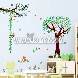 Decal dán tường Vườn thú to 14 hiệu Zooyoo