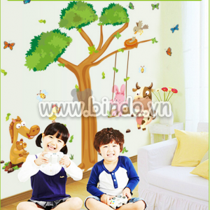 Decal dán tường Vườn thú to 6