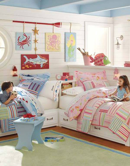 Giải pháp bố trí phòng ngủ chung cho bé trai và bé gái 2