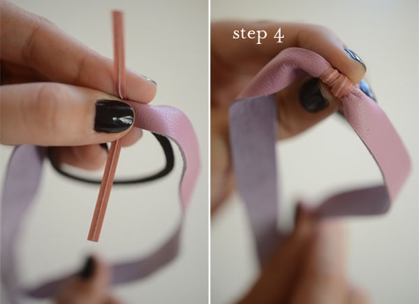 2 cách làm dây buộc tóc hình nơ bằng dây chun nhanh tại nhà 15