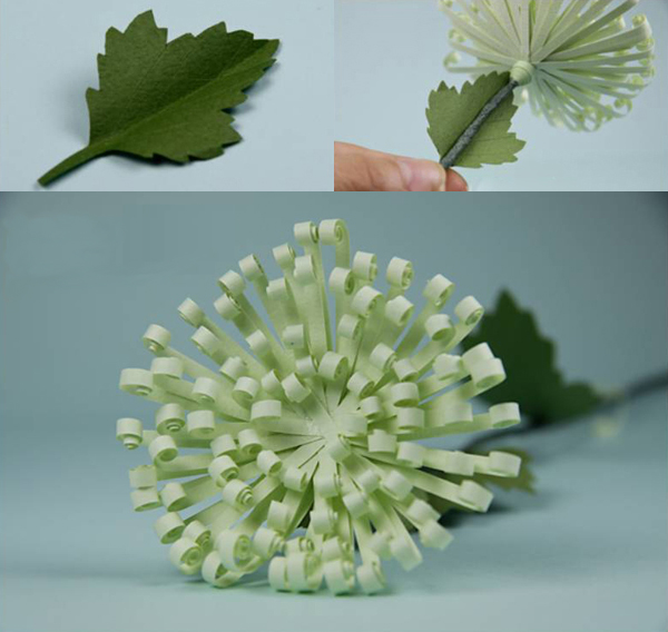 Cách làm hoa cúc giấy kiểu xoắn cực kỳ đơn giản 7