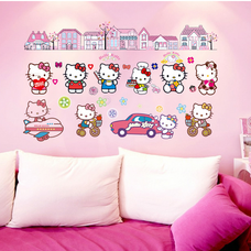 Chọn mẫu giấy dán tường Hello Kitty dễ thương cho phòng bé gái 5