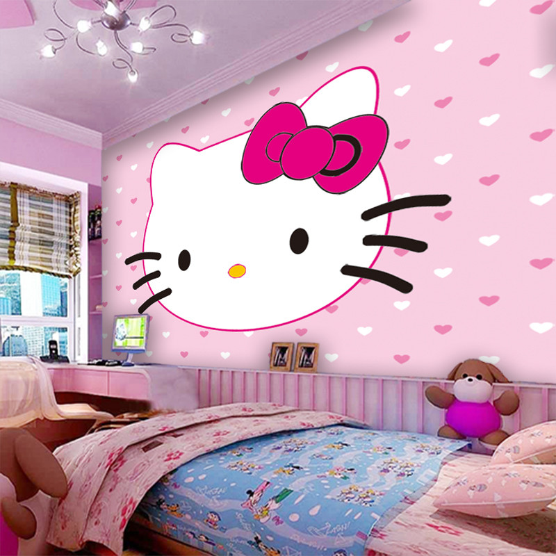 Chọn mẫu giấy dán tường Hello Kitty dễ thương cho phòng bé gái 1