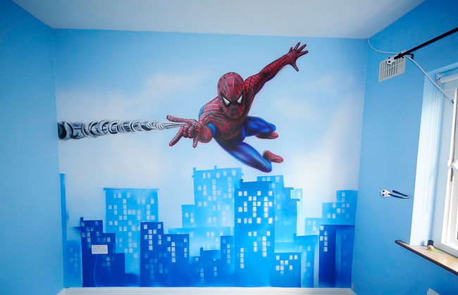 Giấy dán tường người nhện trang trí phòng bé trai 8