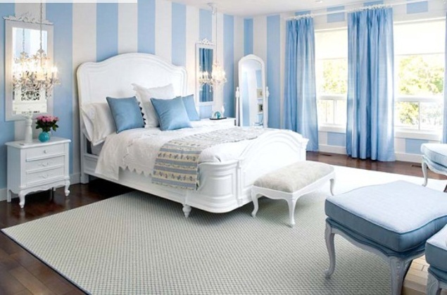 10 mẫu giấy dán tường màu xanh trang trí phòng ngủ đẹp 5