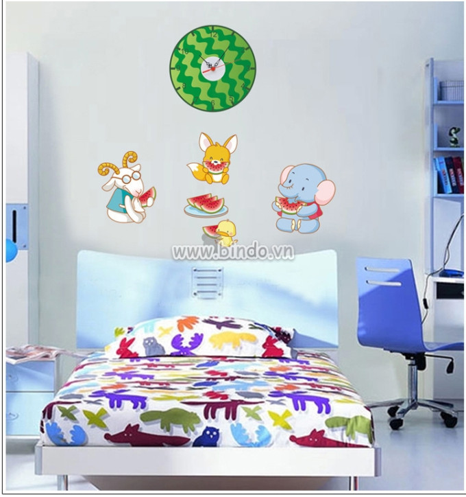 Gợi ý trang trí phòng trẻ em với tranh đồng hồ treo tường đẹp 5