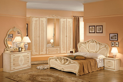 Kết hợp nội thất phòng ngủ với tông màu kem 3