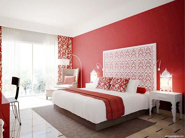 Gợi ý trang trí phòng ngủ màu đỏ 3