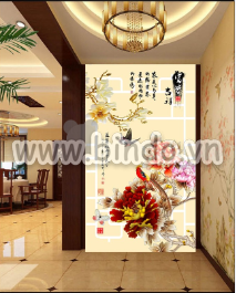 Mẫu tranh dán tường 3d phòng khách mùa thu 2019 5
