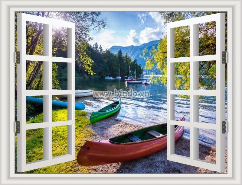 Mẫu tranh dán tường cửa sổ cho không gian nhà thêm sống động 5