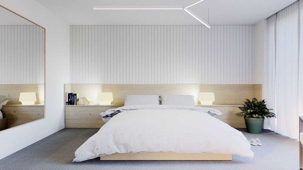 Những phòng ngủ đẹp kết hợp ánh sáng và gam màu trắng 1