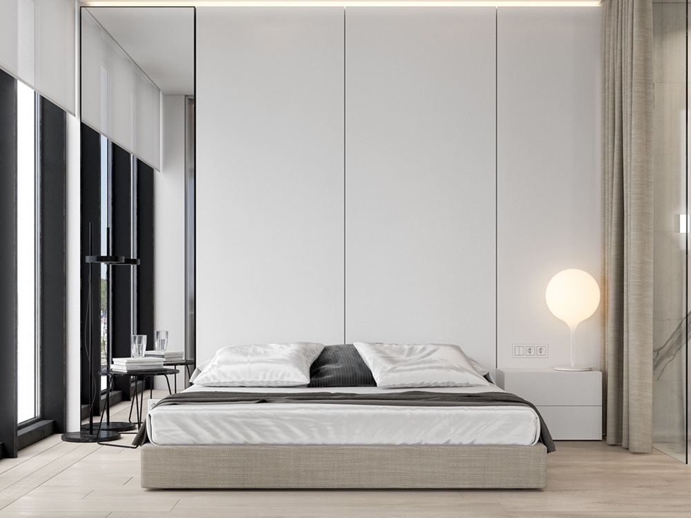 Những phòng ngủ đẹp kết hợp ánh sáng và gam màu trắng 8