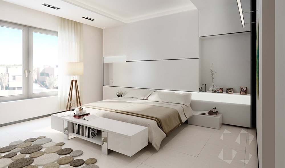 Những phòng ngủ đẹp kết hợp ánh sáng và gam màu trắng 10