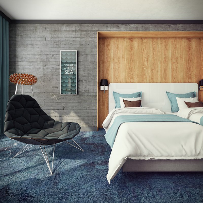 Thiết kế phòng ngủ ấn tượng với tường bê tông 15