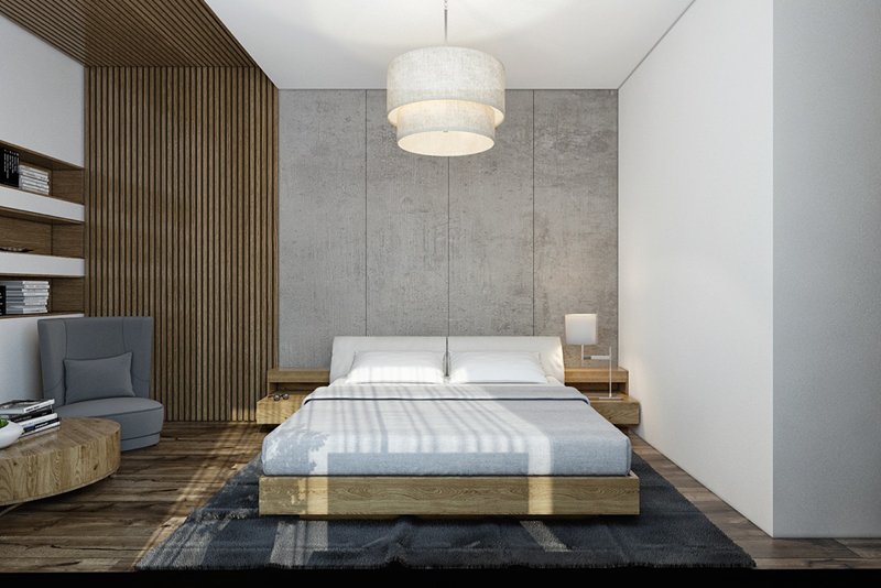 Thiết kế phòng ngủ ấn tượng với tường bê tông 3