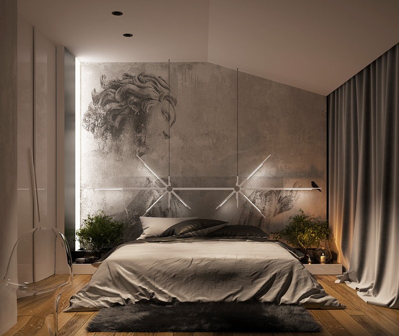 Thiết kế phòng ngủ ấn tượng với tường bê tông 5