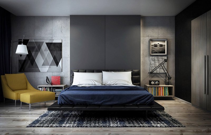 Thiết kế phòng ngủ ấn tượng với tường bê tông 9