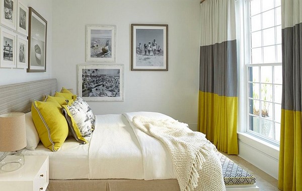 Trang trí phòng ngủ với gam màu xám sang trong và vàng thanh lịch 9