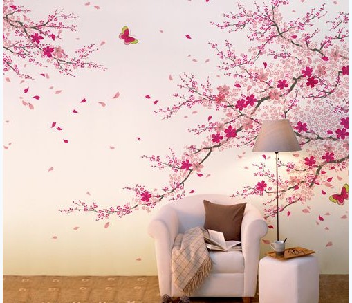 Trang trí nhà với giấy dán tường hoa đào đẹp 1