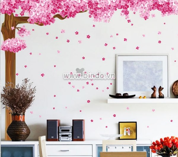 Trang trí nhà với giấy dán tường hoa đào đẹp 4