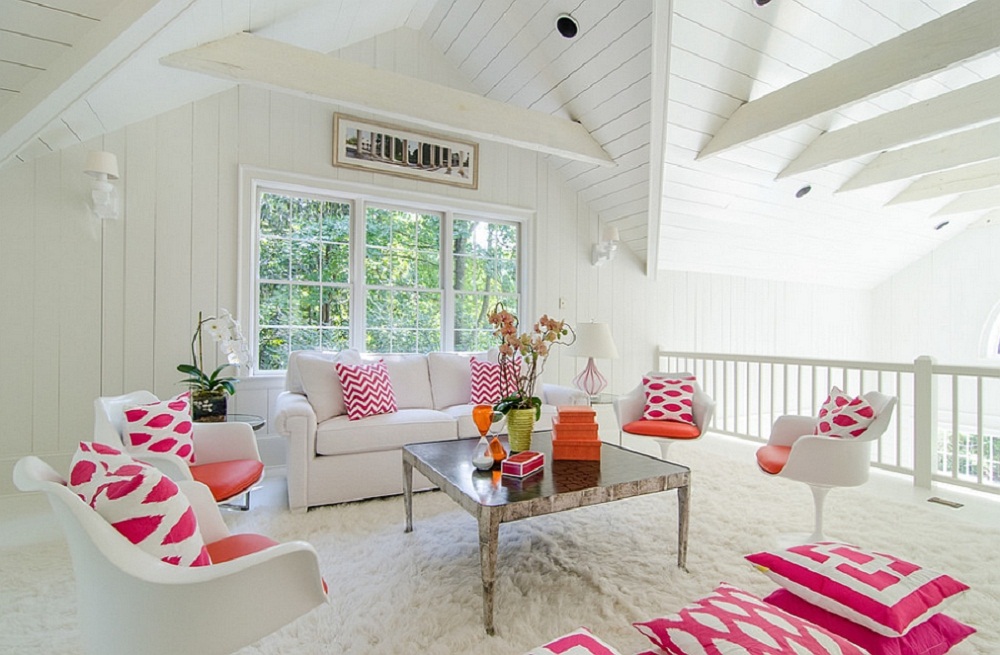 Trang trí phòng khách theo gam màu hồng dễ thương 10